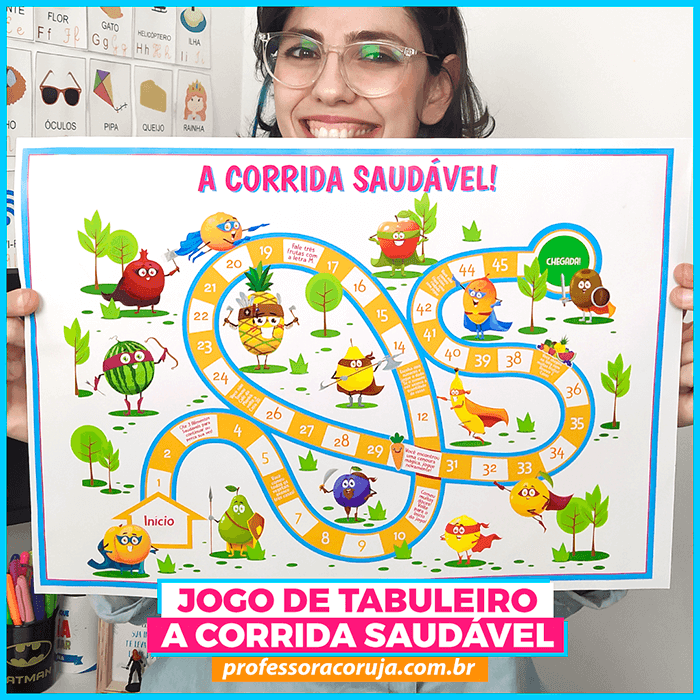 Jogo de Tabuleiro - Alimentação Saudável - Professora Coruja