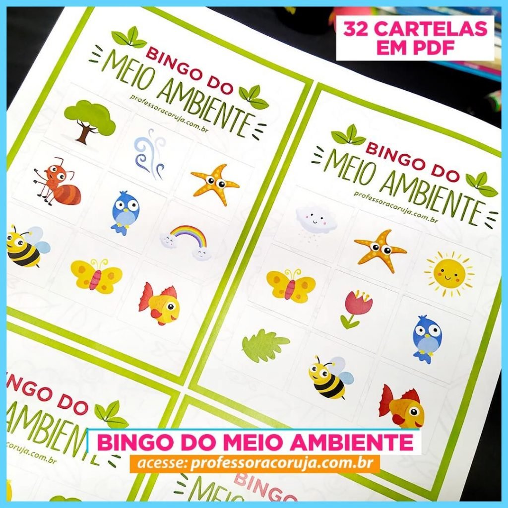 Bingo do Meio Ambiente - Professora Coruja