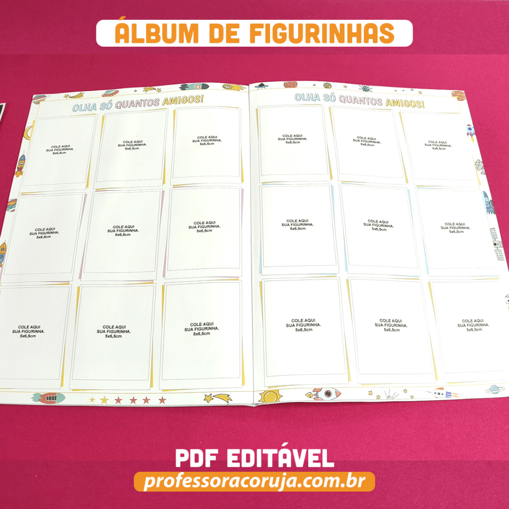 Álbum de Figurinhas - Meu Álbum de Aventuras - Professora Coruja