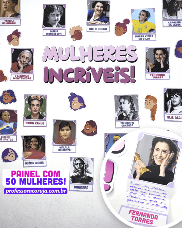 lapbook de dia da mulher + painel mulheres incríveis