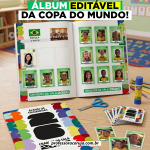 Álbum de figurinhas editável da copa 2026